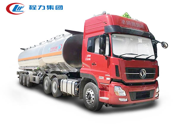 東風天龍鋁合金運油半掛車41.6立方鋁合金油罐車